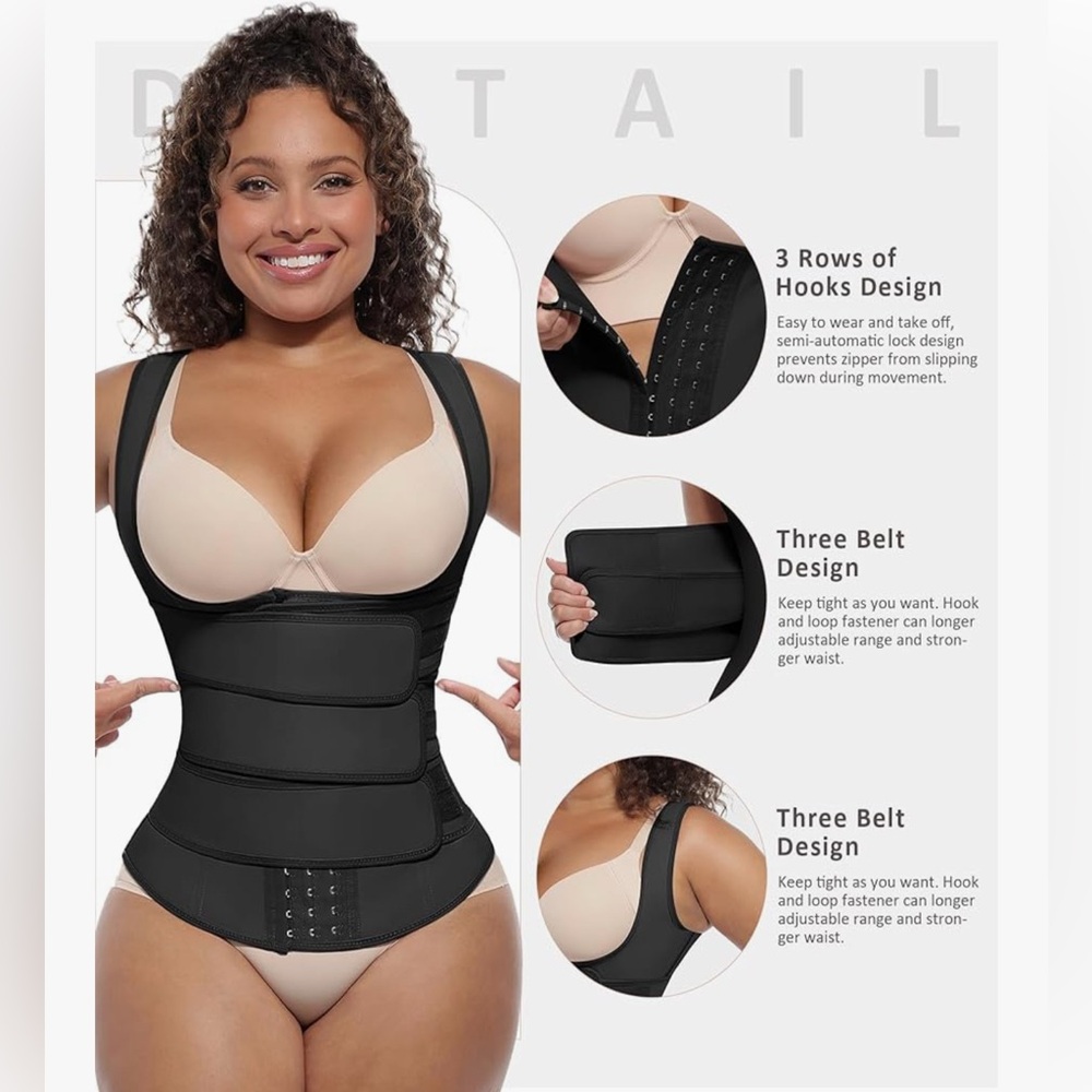 #008 FeelinGirl Waist Trainer for Women Latex Waist Trainers. - Picture 2 of 7